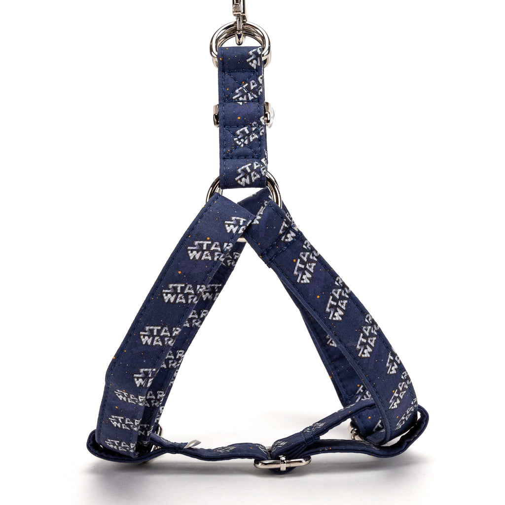 100% Cotton Adjustable Step In Dog Harness Silver Star Wars side