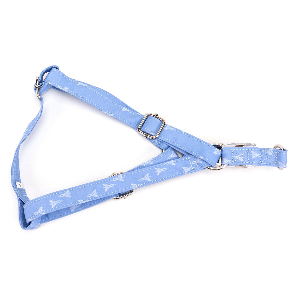 100% Cotton Adjustable Step In Dog Harness Silver Arwin Evenstar LOTR folded