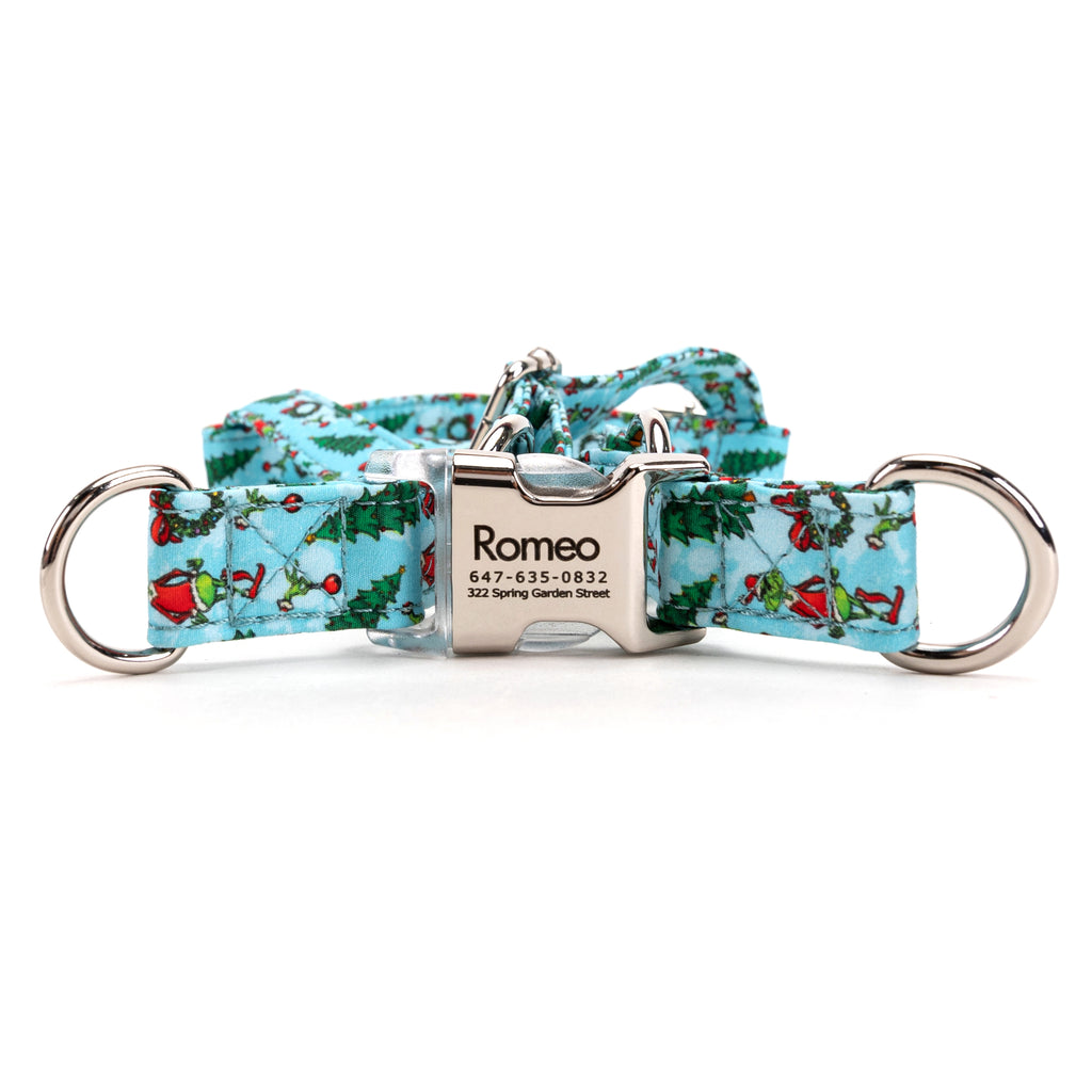 100% Cotton Adjustable Step-In Dog Harness Silver The Grinch main