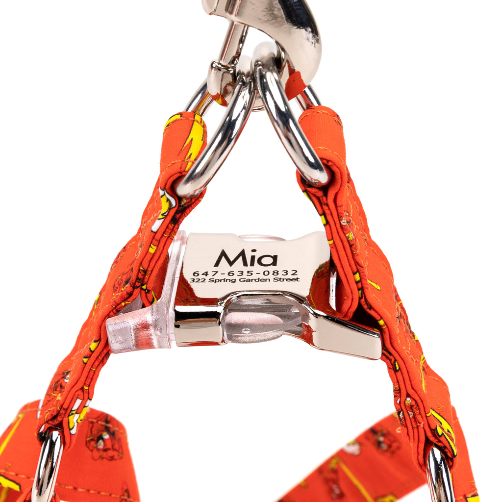 The Flash Step in Dog Harness Organic Cotton Silver detail