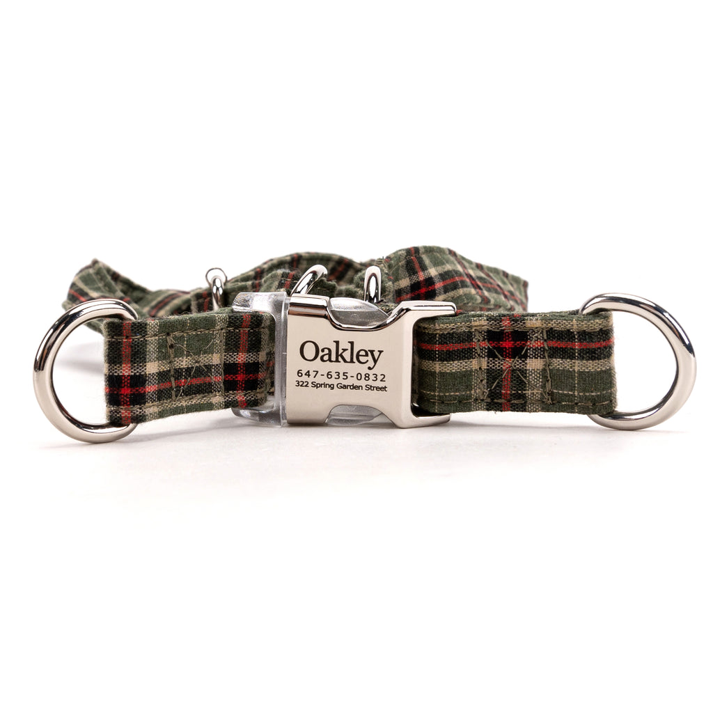 MacPherson Hunting Green Step in Dog Harness Organic Cotton Silver main