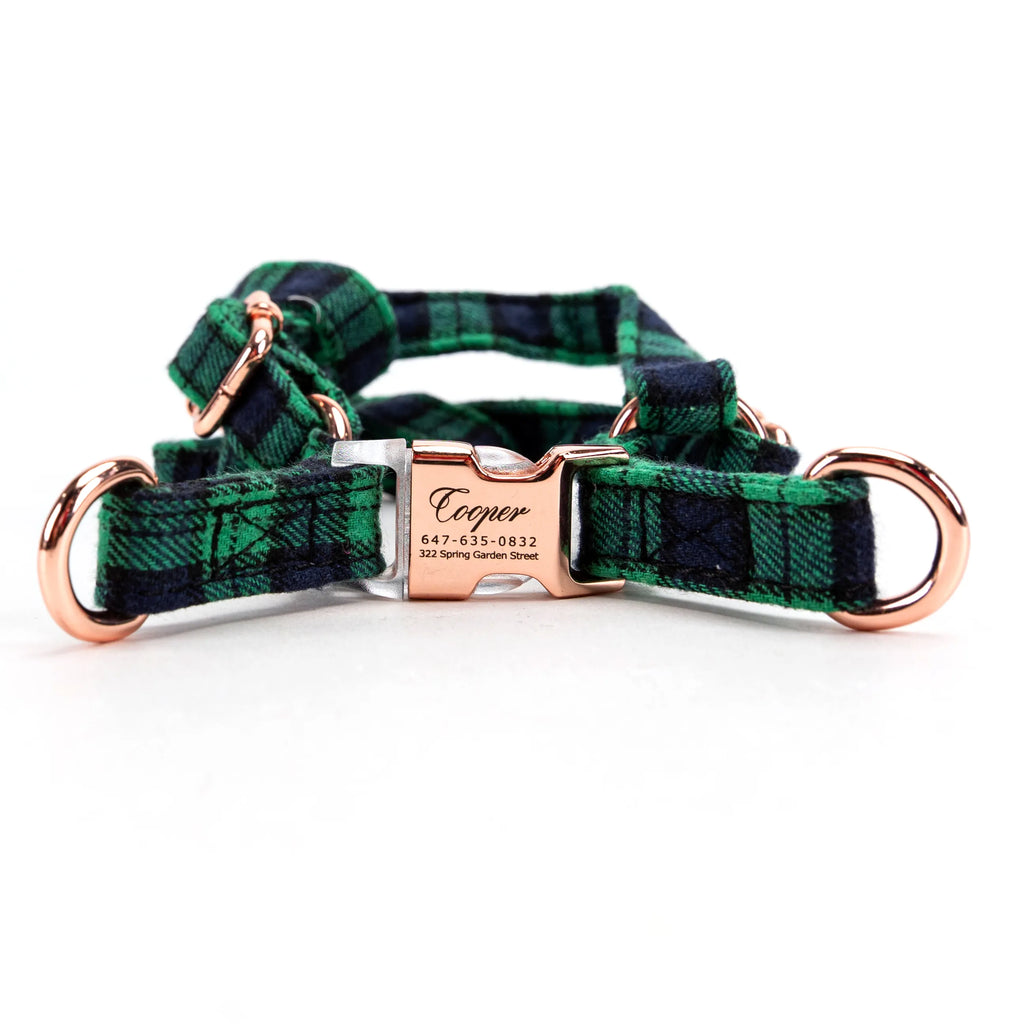 100% Cotton Adjustable Step-In Dog Harness Rose Gold Black Watch Lime main