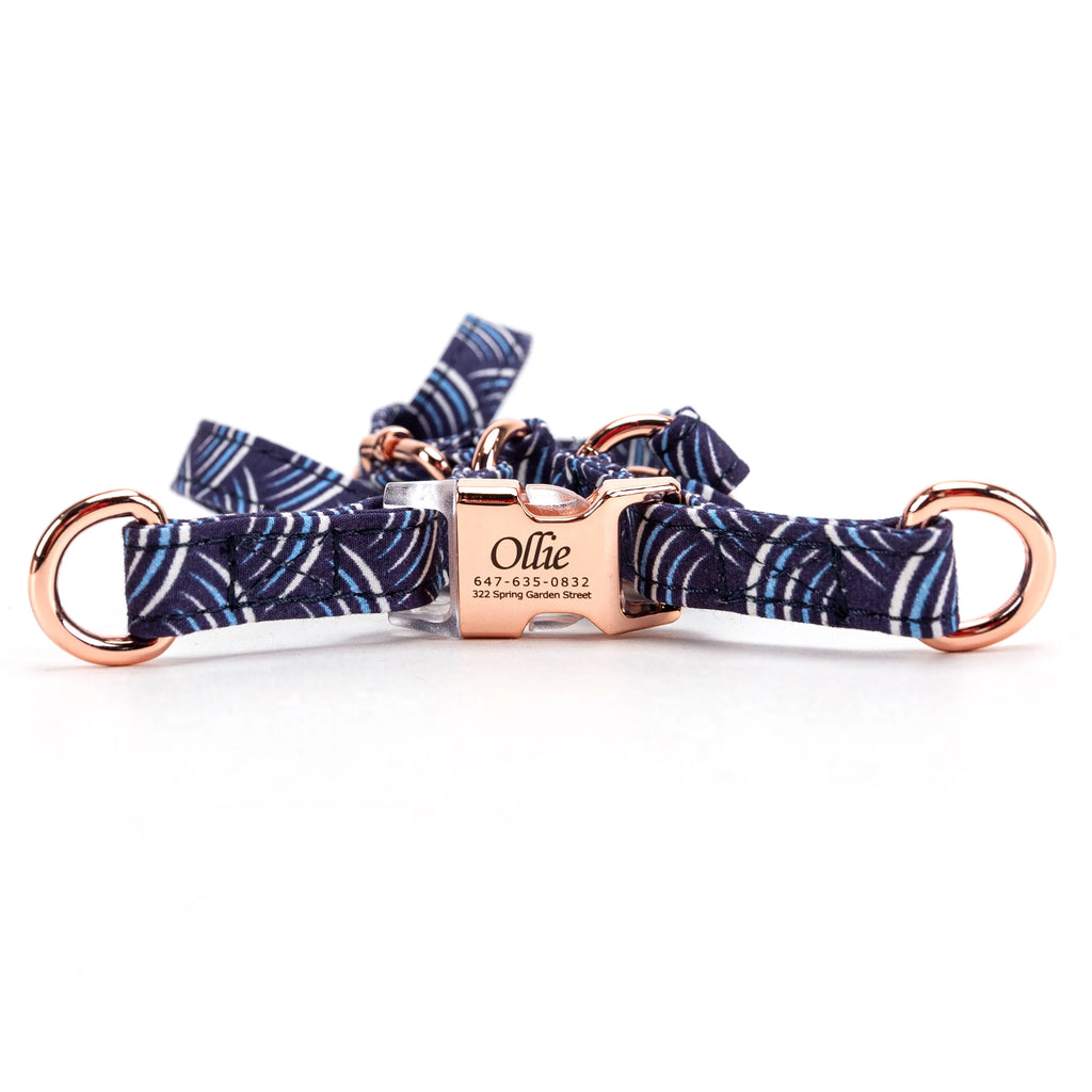 100% Cotton Adjustable Step-In Dog Harness Rose Gold Moon Tide main