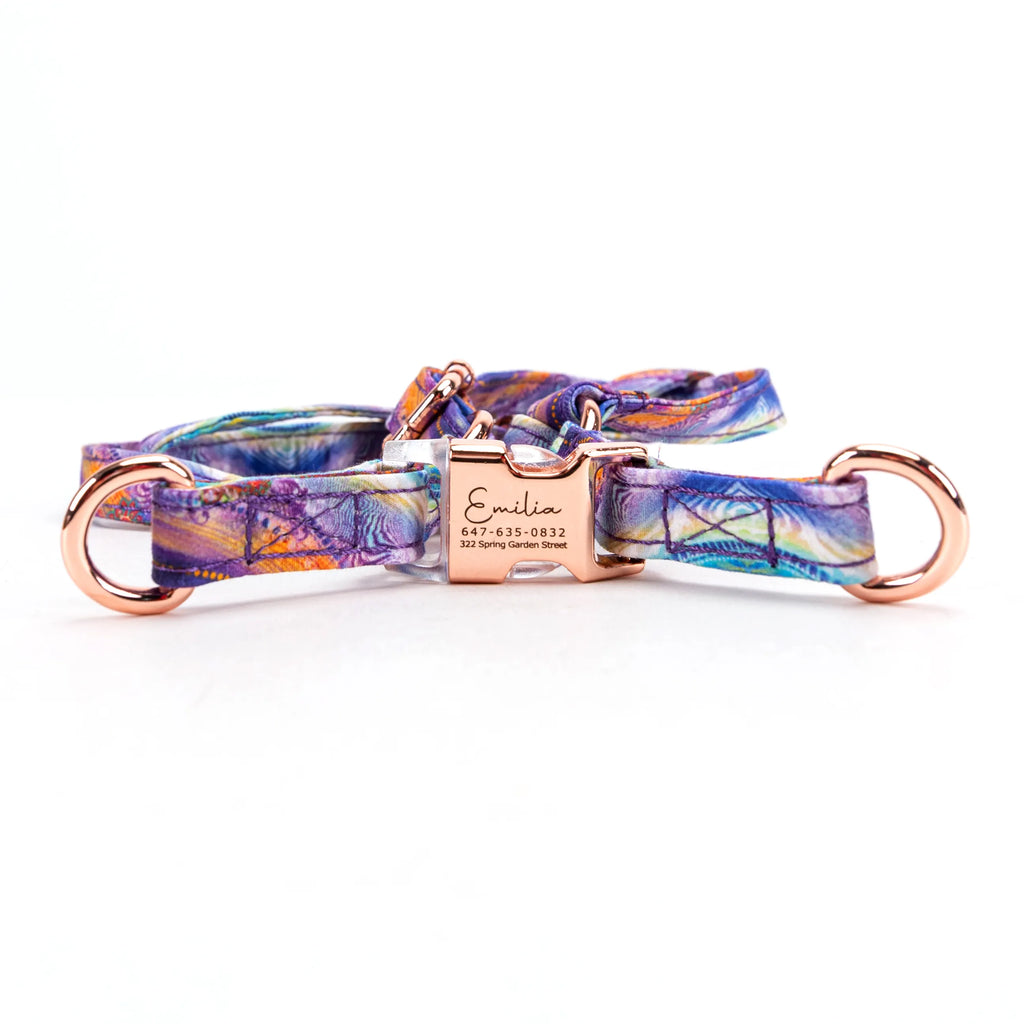 100% Cotton Adjustable Step-In Dog Harness Rose Gold Aurora main