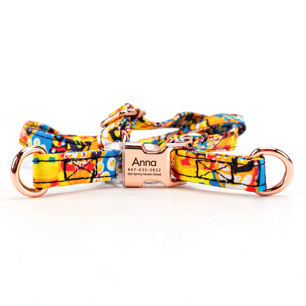 100% Cotton Adjustable Step-In Dog Harness Rose Gold Countryside Life main