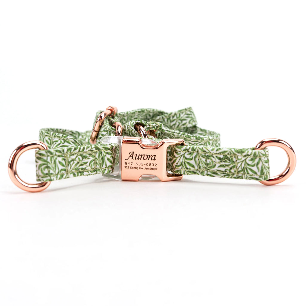 100% Cotton Adjustable Step-In Dog Harness Rose Gold Willow Bough main