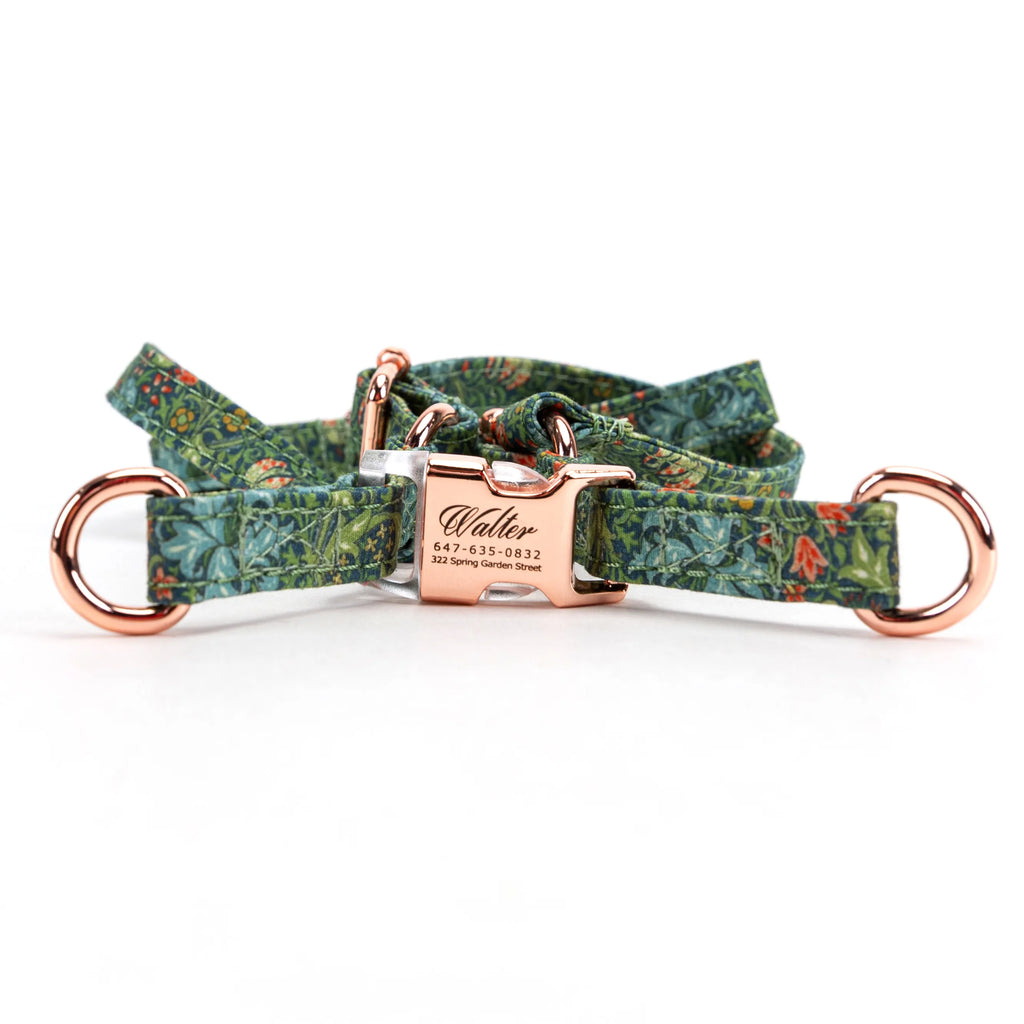 100% Cotton Adjustable Step-In Dog Harness Rose Gold Golden Lily main