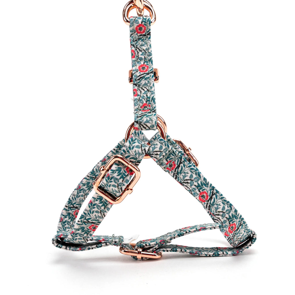 100% Cotton Adjustable Step-In Dog Harness Rose Gold Sweet Briar side