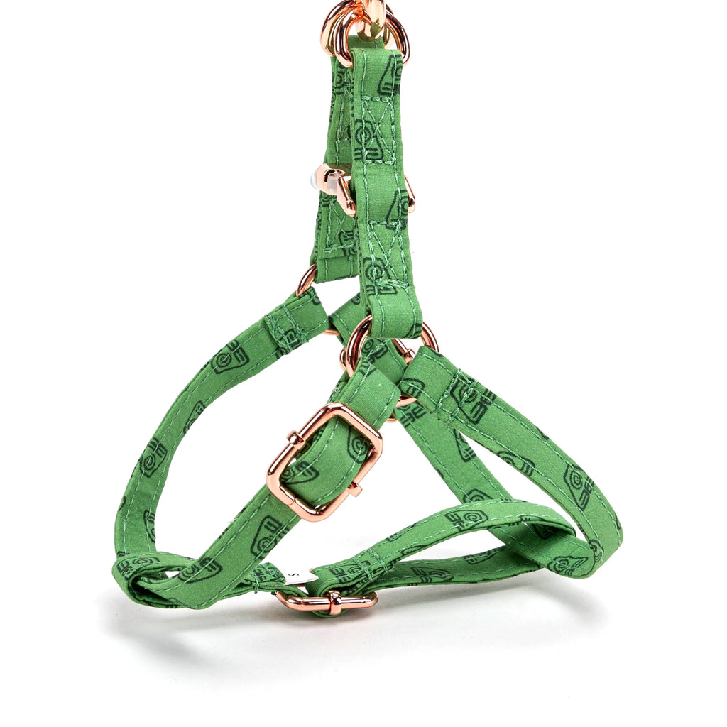 100% Cotton Adjustable Step-In Dog Harness Rose Gold Avatar Earth Kingdom side view