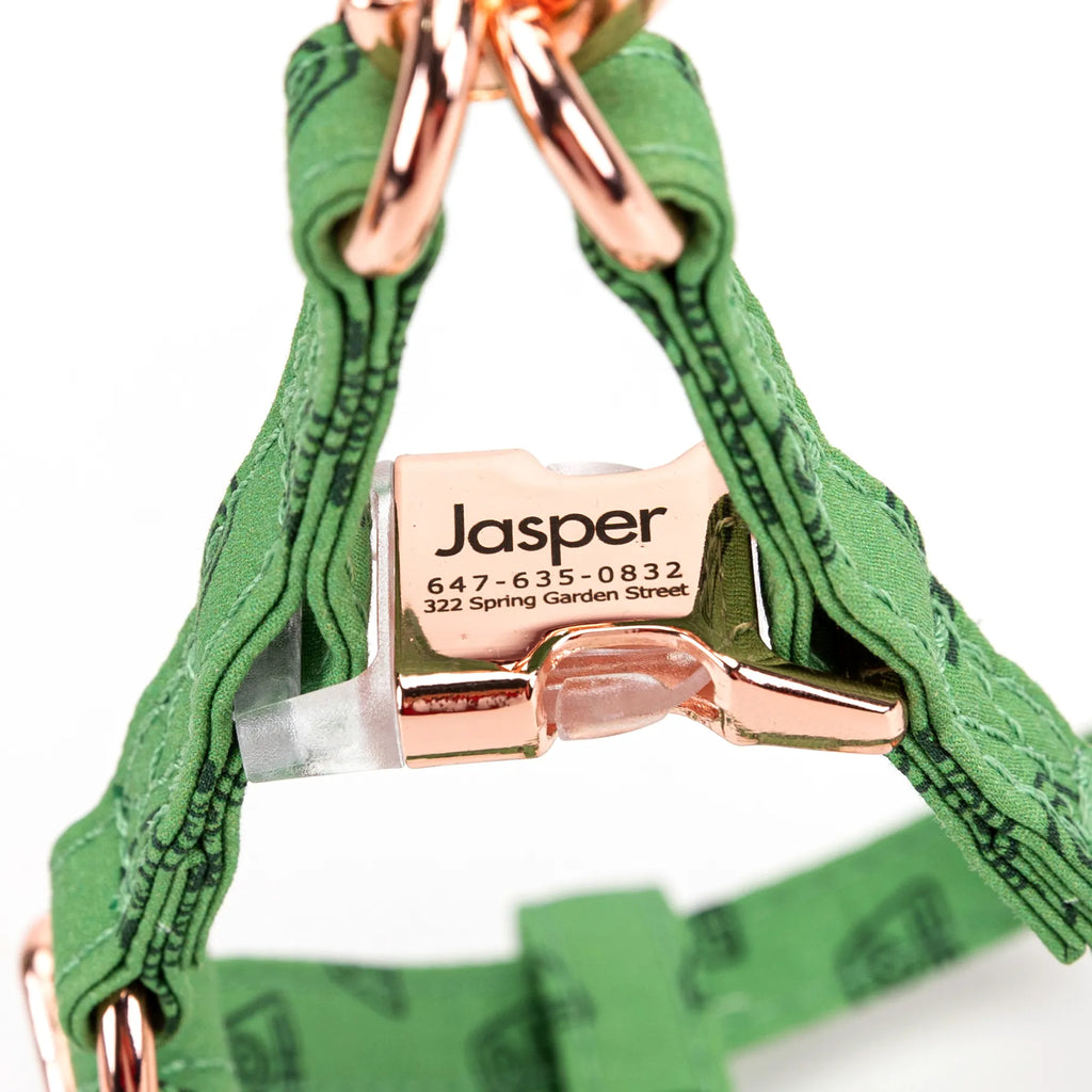 100% Cotton Adjustable Step-In Dog Harness Rose Gold Avatar Earth Kingdom buckle