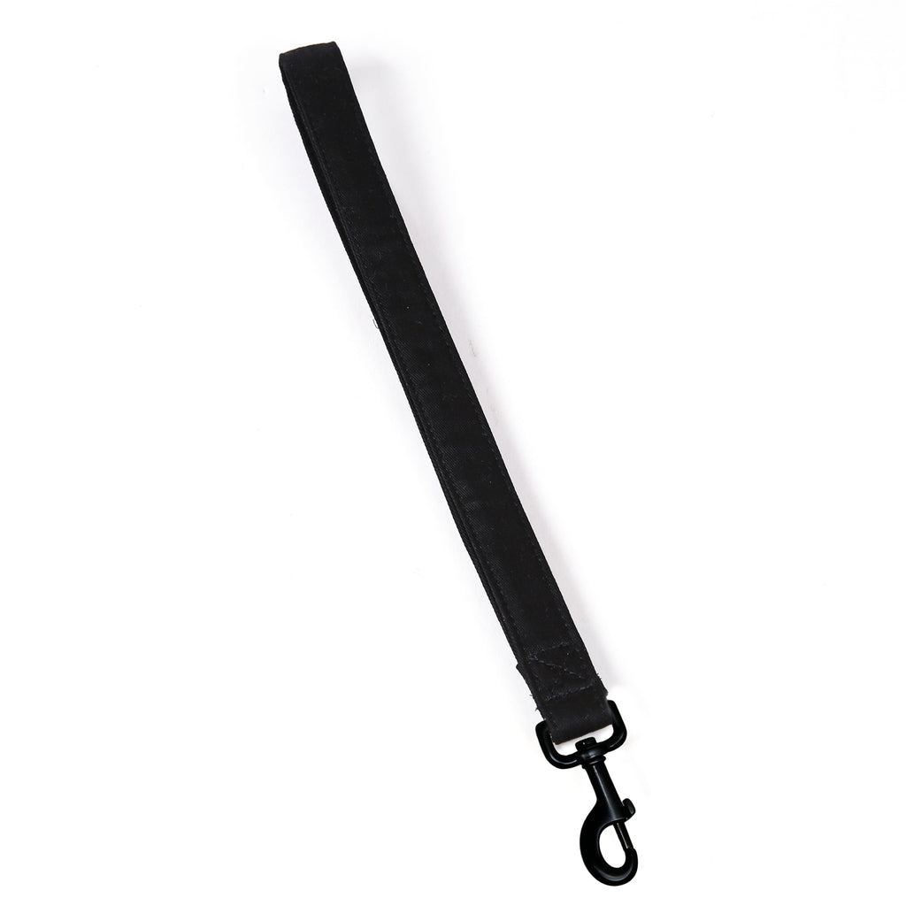 100% Cotton Adjustable Dog Lead Black  Black front