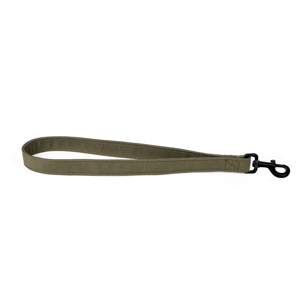 100% Cotton Adjustable Dog Lead Black   Military Green main