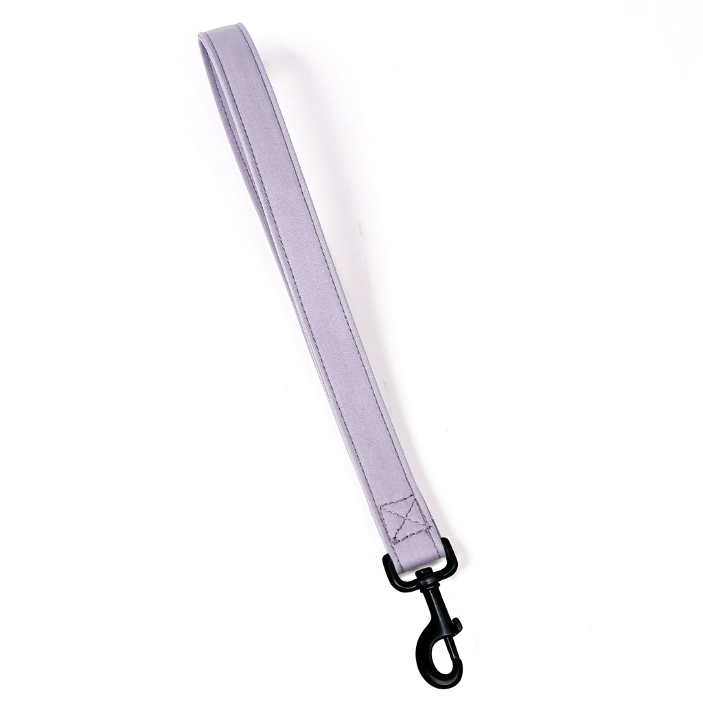 100% Cotton Adjustable Dog Lead Black  Light Grey front