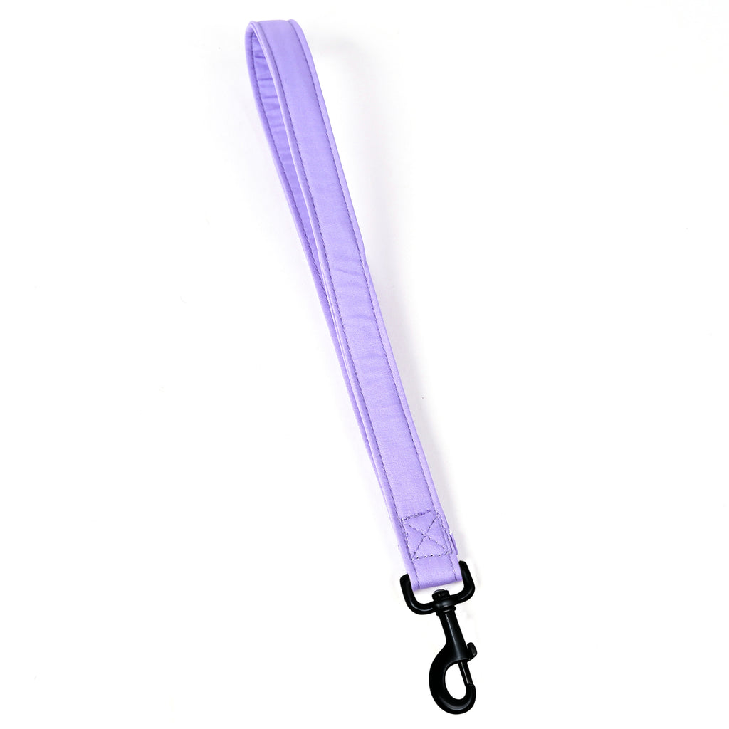 100% Cotton Adjustable Dog Lead Black  Lavender front
