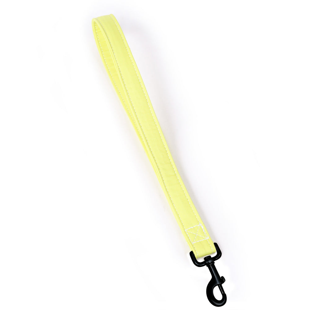 100% Cotton Adjustable Dog Lead Black   Lemon front