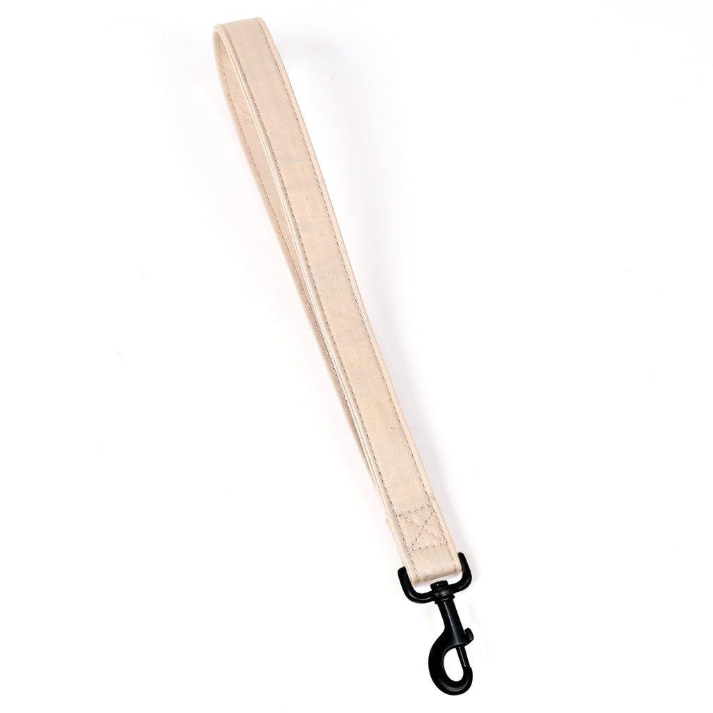 100% Cotton Adjustable Dog Lead Black  Beige front