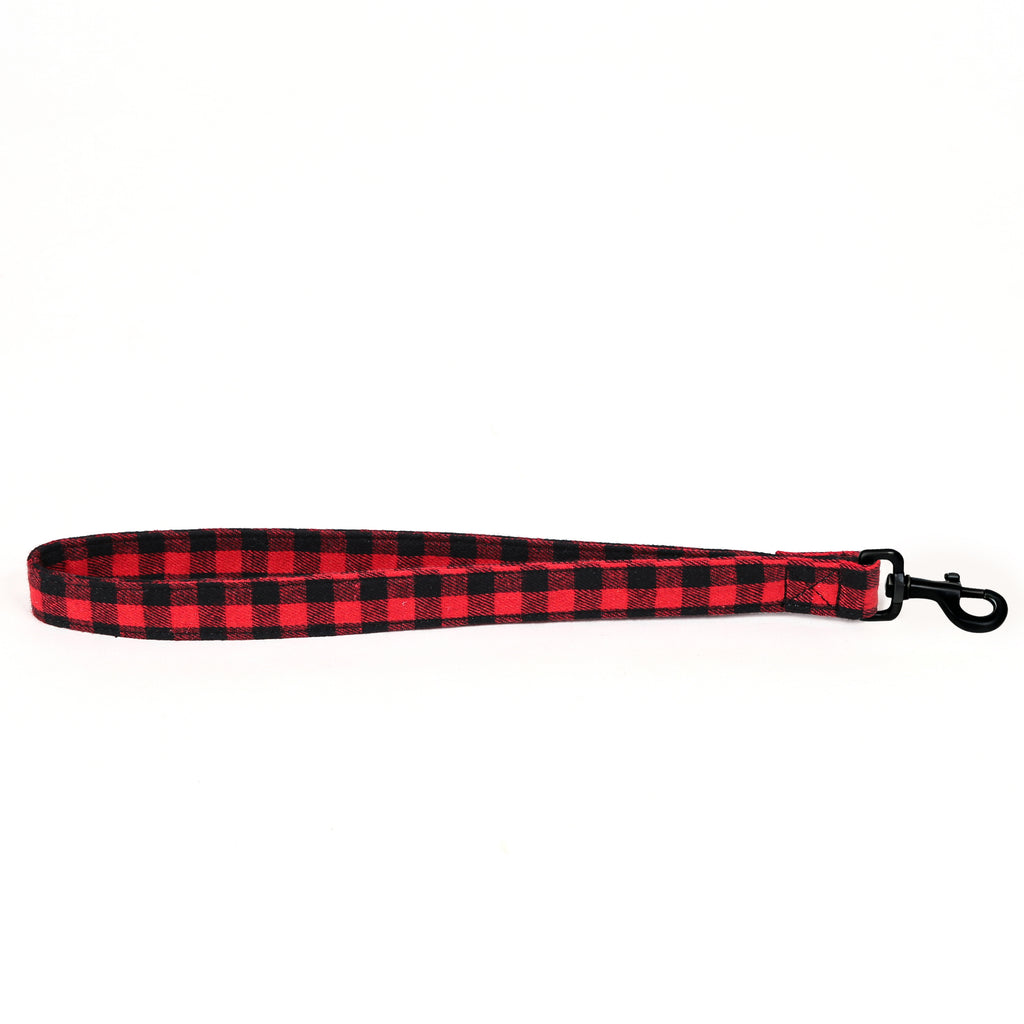 Traffic Leash 100% Cotton Hand Crafted Pet Traffic Lead  Buffalo Plaid Red main