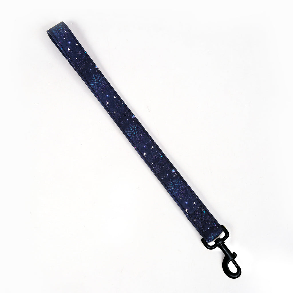 100% Cotton Adjustable Dog Lead Black  Galaxy Stars front