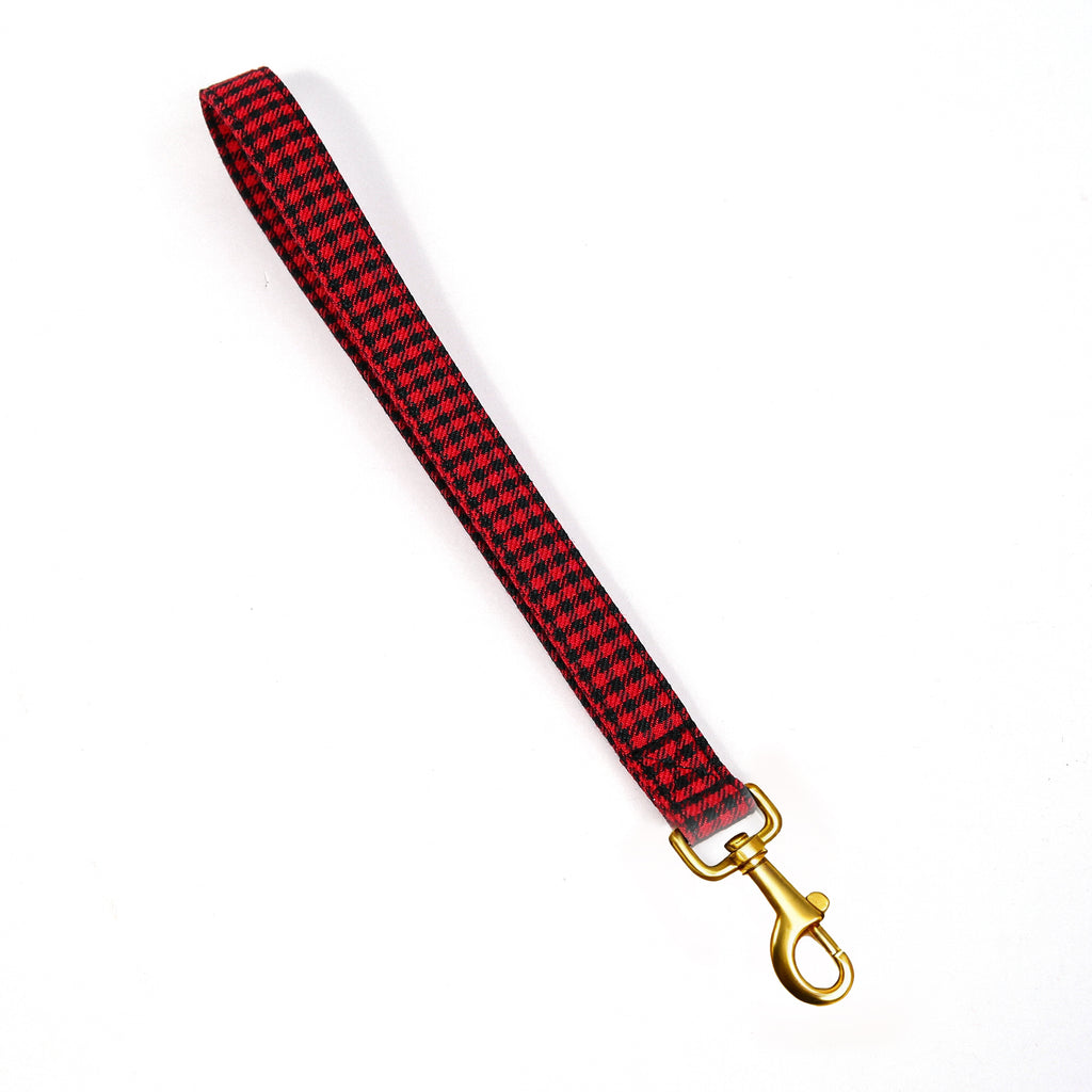 100% Cotton Adjustable Dog Lead Gold Shepherd Red front