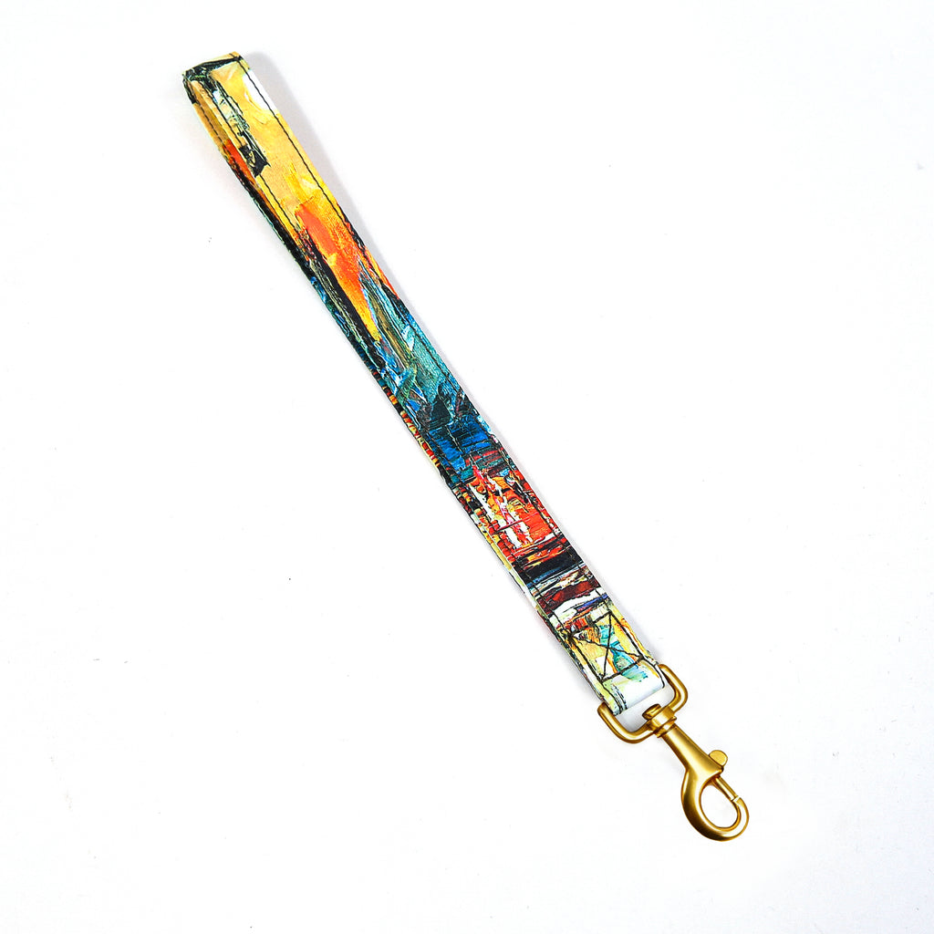 100% Cotton Adjustable Dog Lead Gold French Countryside front