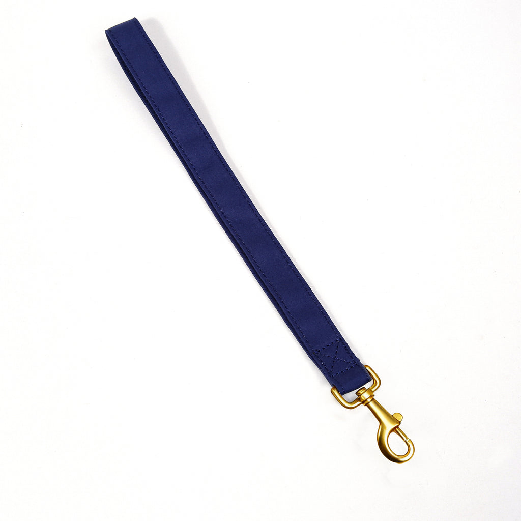100% Cotton Adjustable Dog Lead Gold  Royal Blue front
