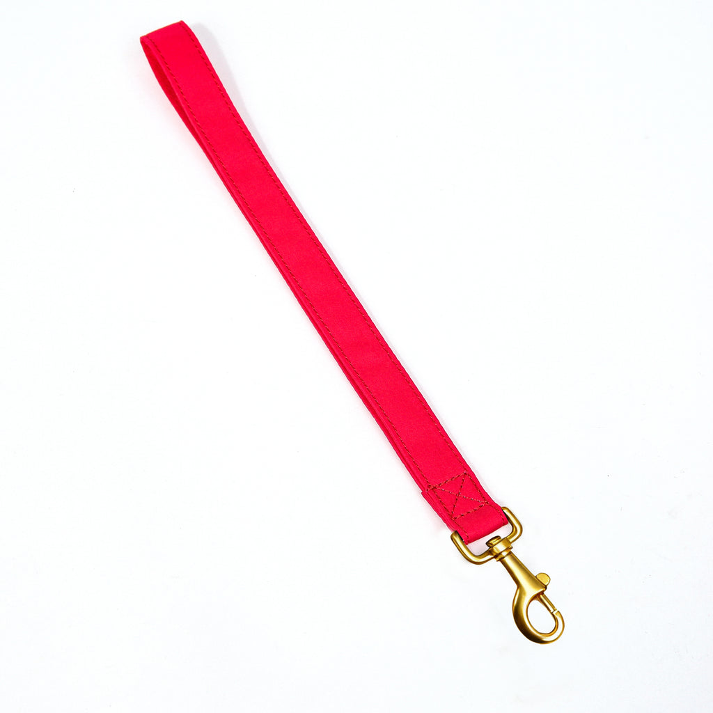 100% Cotton Adjustable Dog Lead Gold  Poinciana Red face