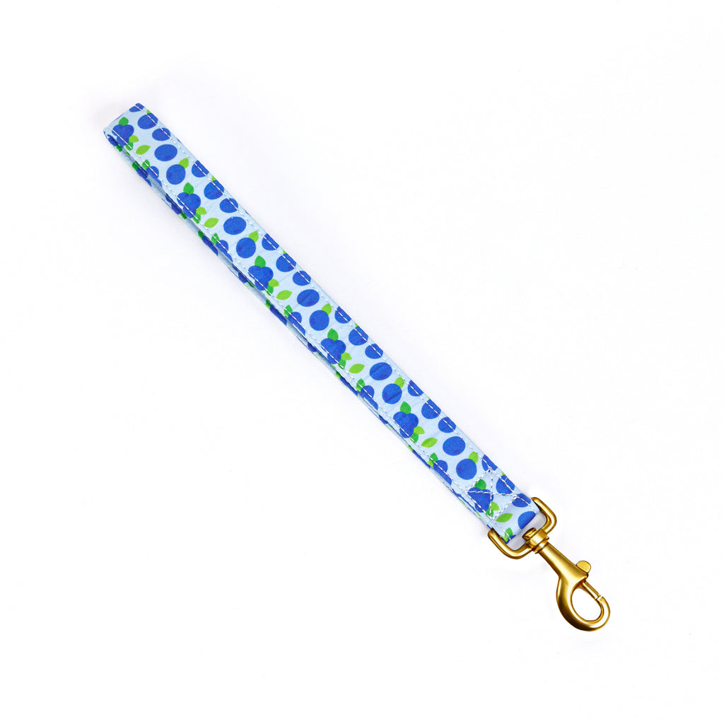 100% Cotton Adjustable Dog Lead Gold  Blueberry front