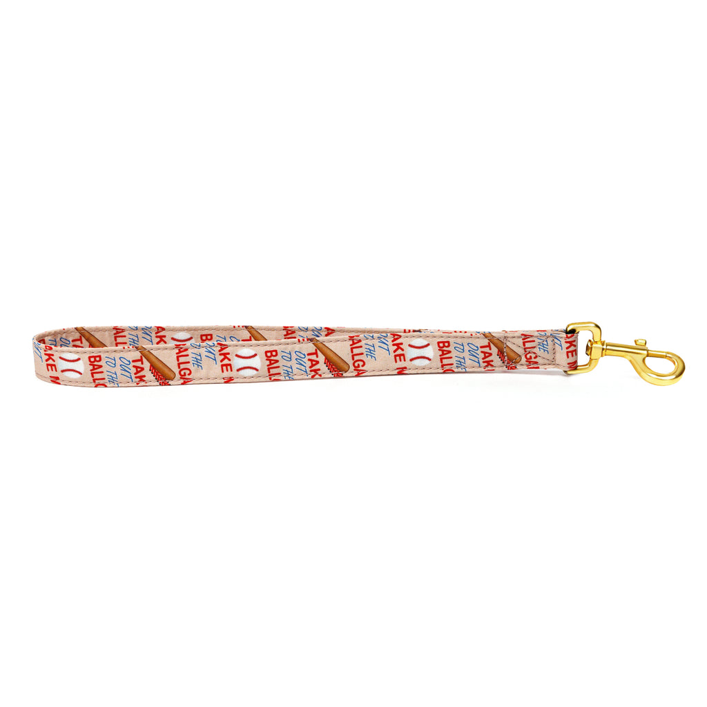 100% Cotton Adjustable Dog Lead Gold Baseball main