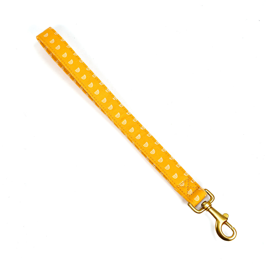 100% Cotton Adjustable Dog Lead Gold   Hobo Rainbow front
