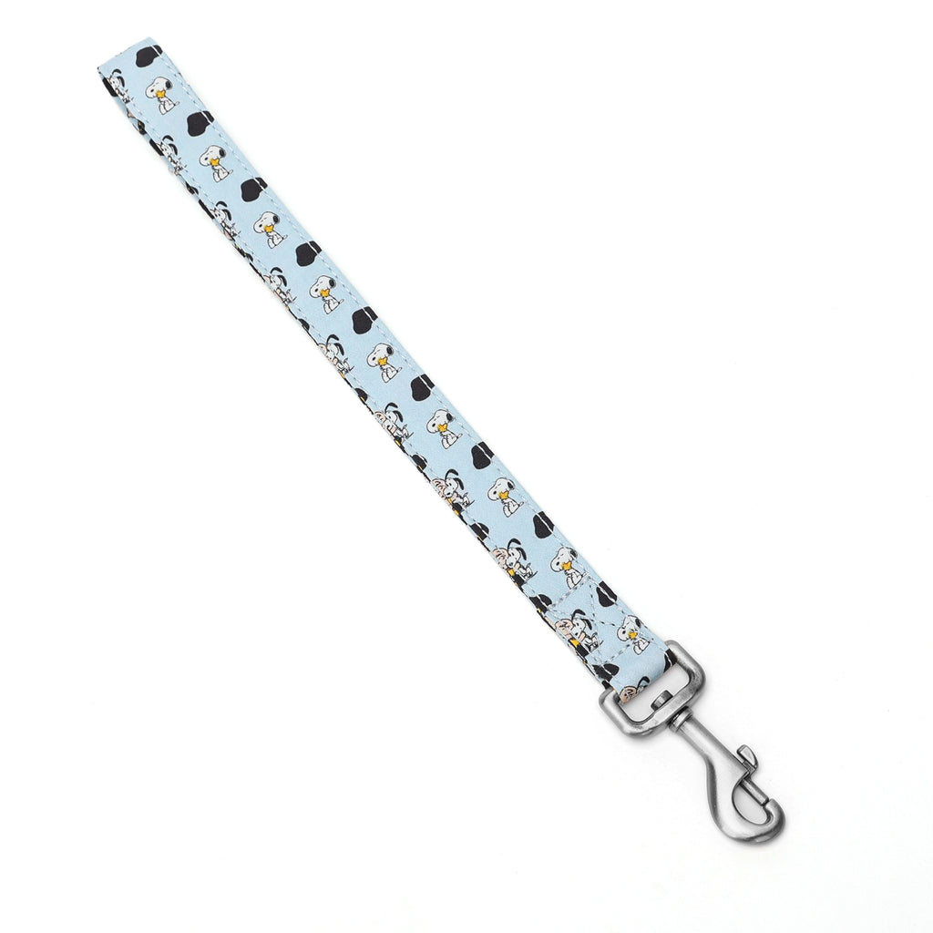 Snoopy Dog Lead Organic Cotton and Sliver Hardware front